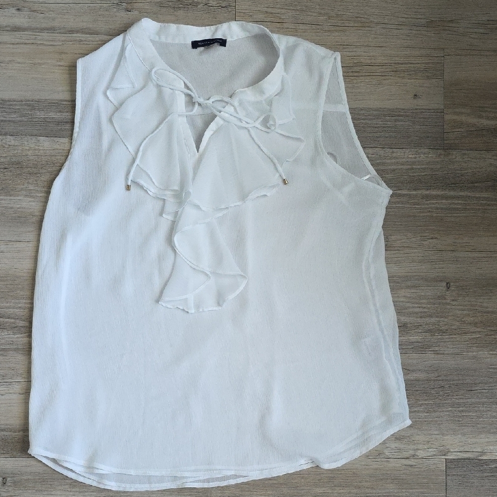 Tommy Hilfiger White Ruffled Blouse
